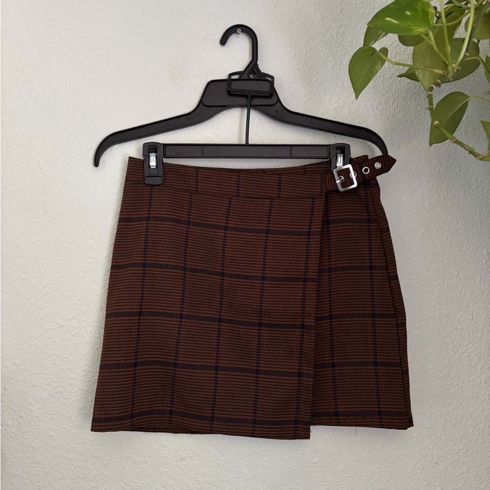 RSQ Brown Mini Wrap Skirt